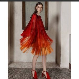 Tiered Fringe Dress multi colors sz M